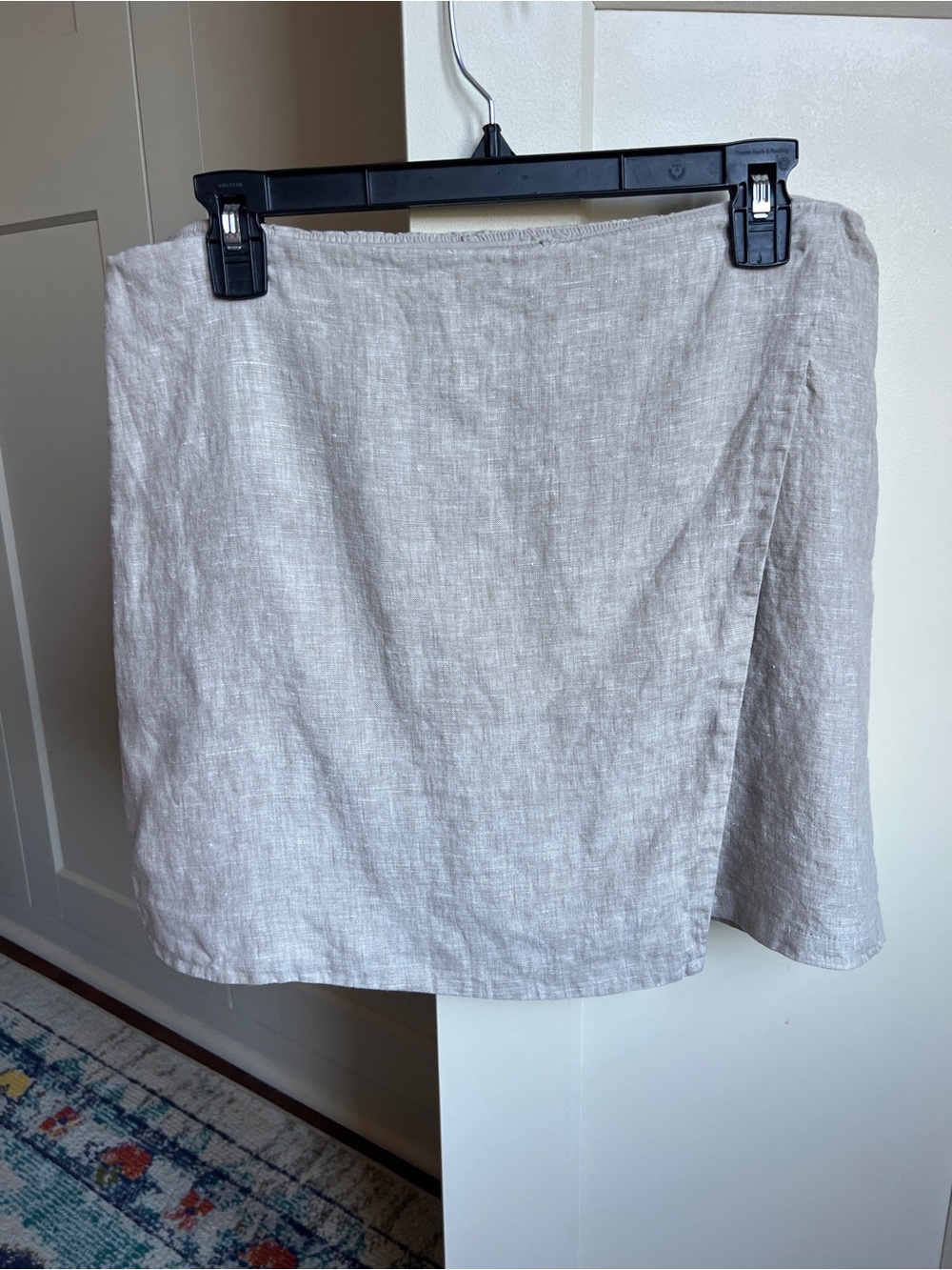 Quince 100% European Linen Wrap Skort in Flax Grey - Size XL